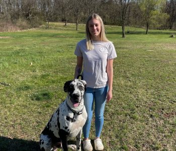 Savanah with her Great Dane Ruger